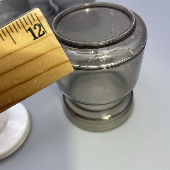 Vtg‎ 4 MCM Storage Jars Desk Organization Red Blue White Ball Lids Retro *Read - Picture 9 of 9